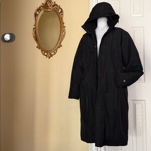 Lands' End Women's Black Hooded Puffer Coat